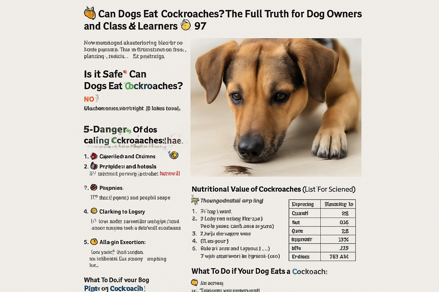 Can dogs eat cockroaches